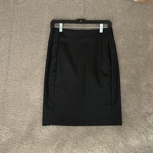 Black leather Diane Von Furstenberg pencil skirt